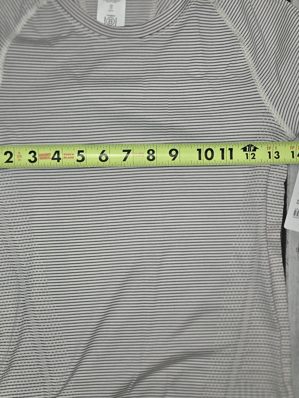 NWT Athleta Momentum Flex Performance Tee Pearl Mini Stripe Womens XS - Picture 4 of 8